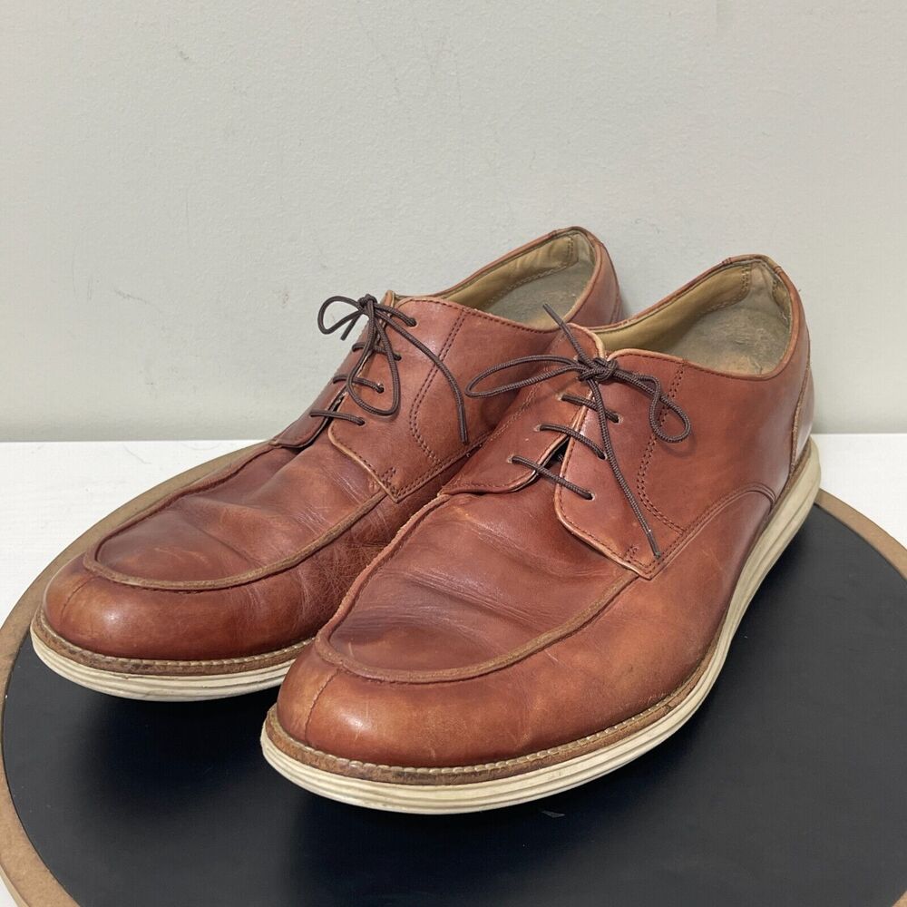 Cole Haan Shoes Men Size 13 M Lunar‎ Grand Apron Oxfords Brown Comfort Leather - Picture 4 of 14